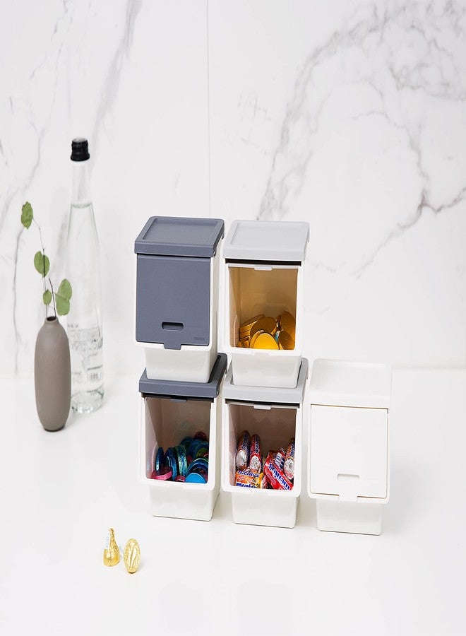 Litem Roomax Mini |Cool Grey Small & Cute Size Stackable Desk Organiser Storage Unit for Home Office Unique Design - Image 5